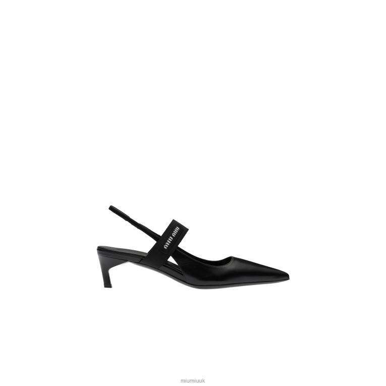 Shoes Leather Slingback Pumps Miu Miu XH28Z183 Black