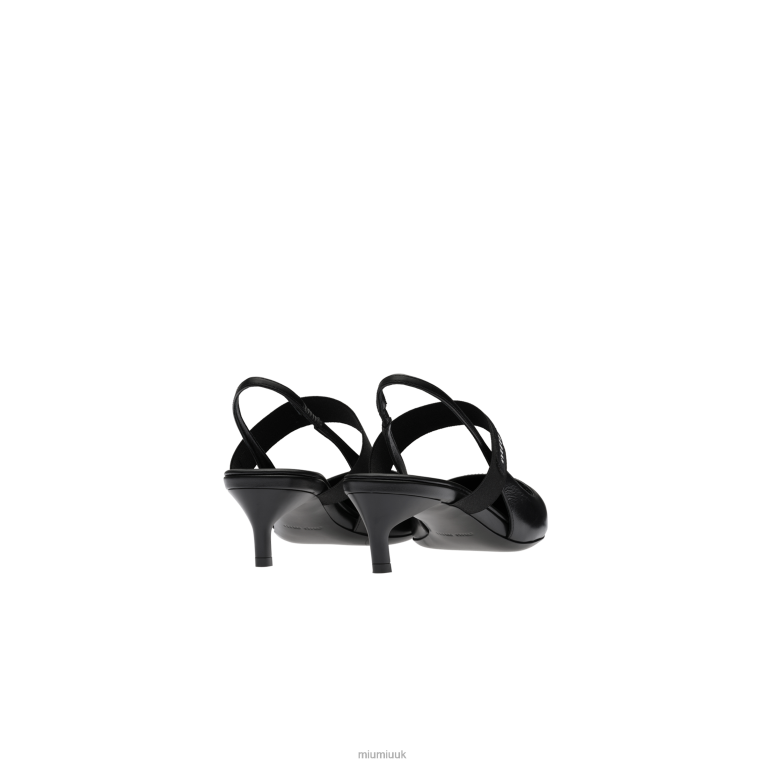 Shoes Leather Slingback Pumps Miu Miu XH28Z183 Black