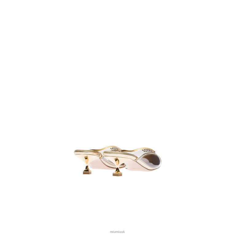 Shoes Metallic Leather And Plexiglas Mules Miu Miu XH28Z206 Platinum