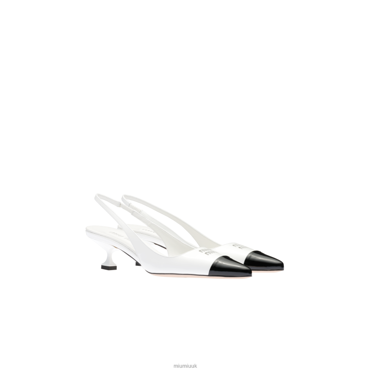 Shoes Patent Leather Pump Miu Miu XH28Z181 White/Black