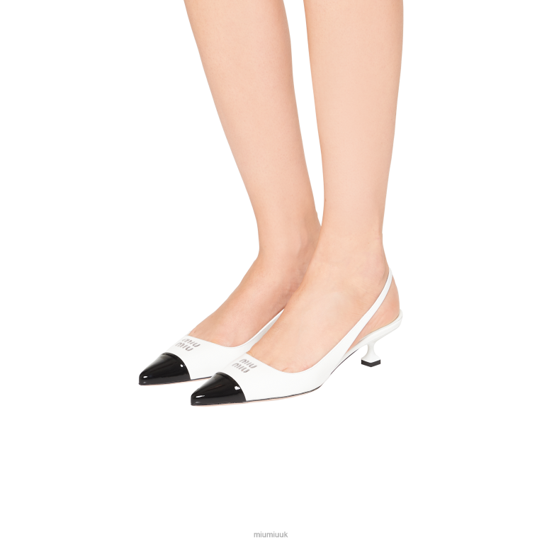 Shoes Patent Leather Pump Miu Miu XH28Z181 White/Black