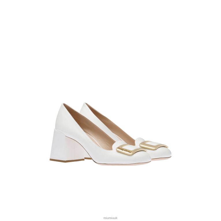 Shoes Patent Leather Pumps Miu Miu XH28Z185 White