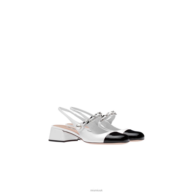 Shoes Patent Leather Pumps Miu Miu XH28Z191 White/Black