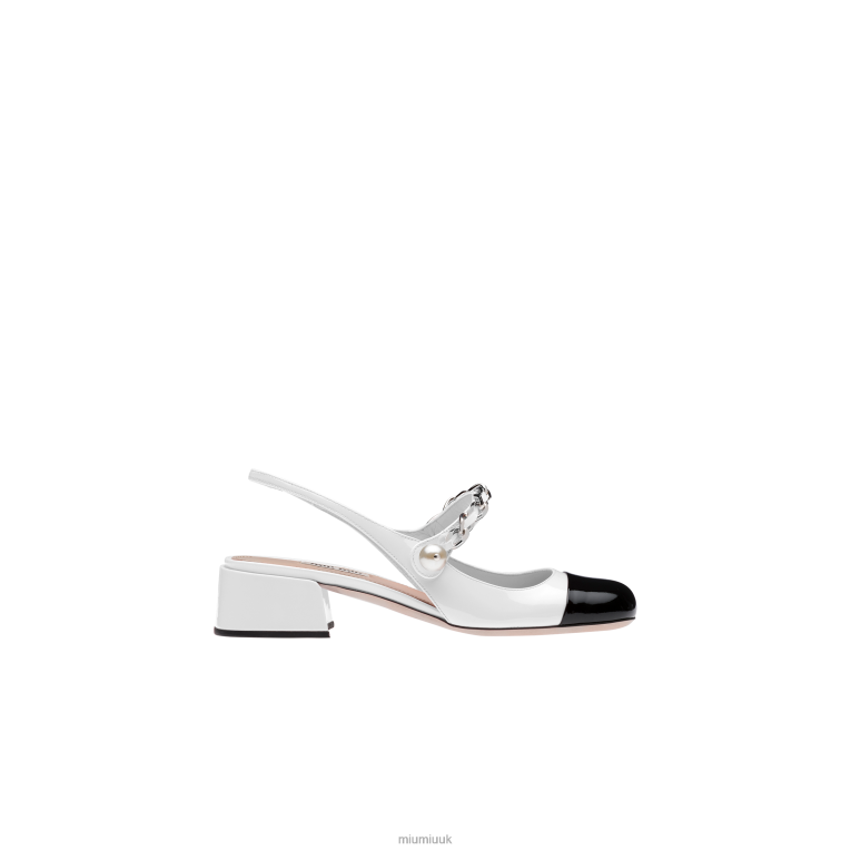 Shoes Patent Leather Pumps Miu Miu XH28Z191 White/Black