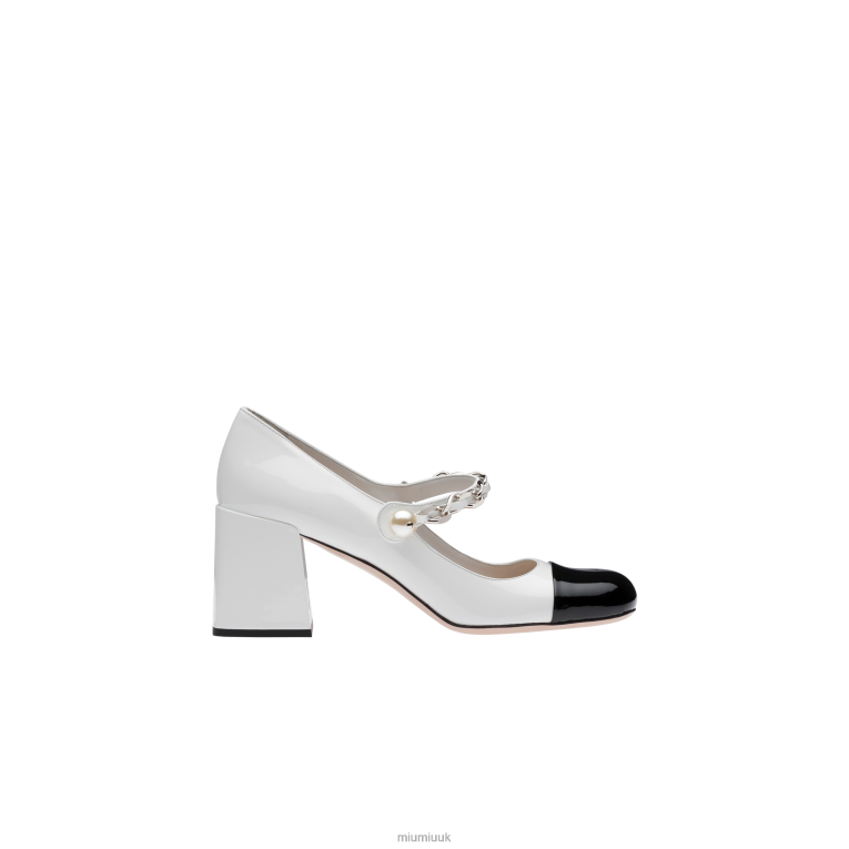 Shoes Patent Leather Pumps Miu Miu XH28Z194 White/Black