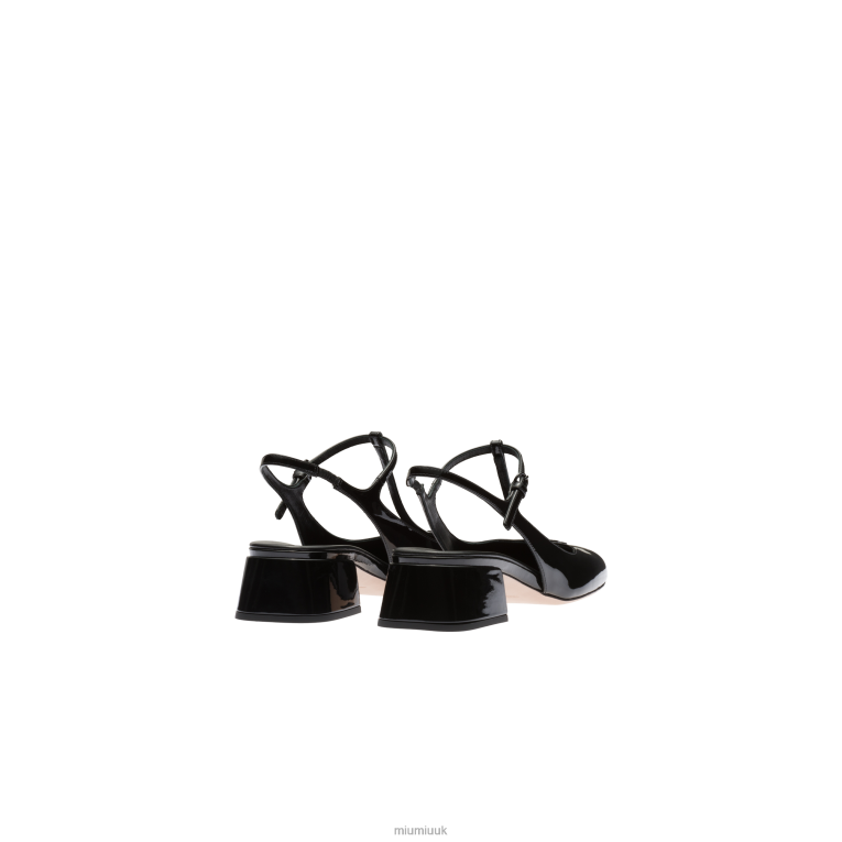Shoes Patent Leather Slingback Pumps Miu Miu XH28Z180 Black