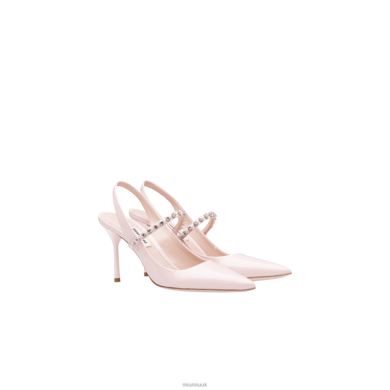 Shoes Patent Leather Slingback Pumps Miu Miu XH28Z204 Gem