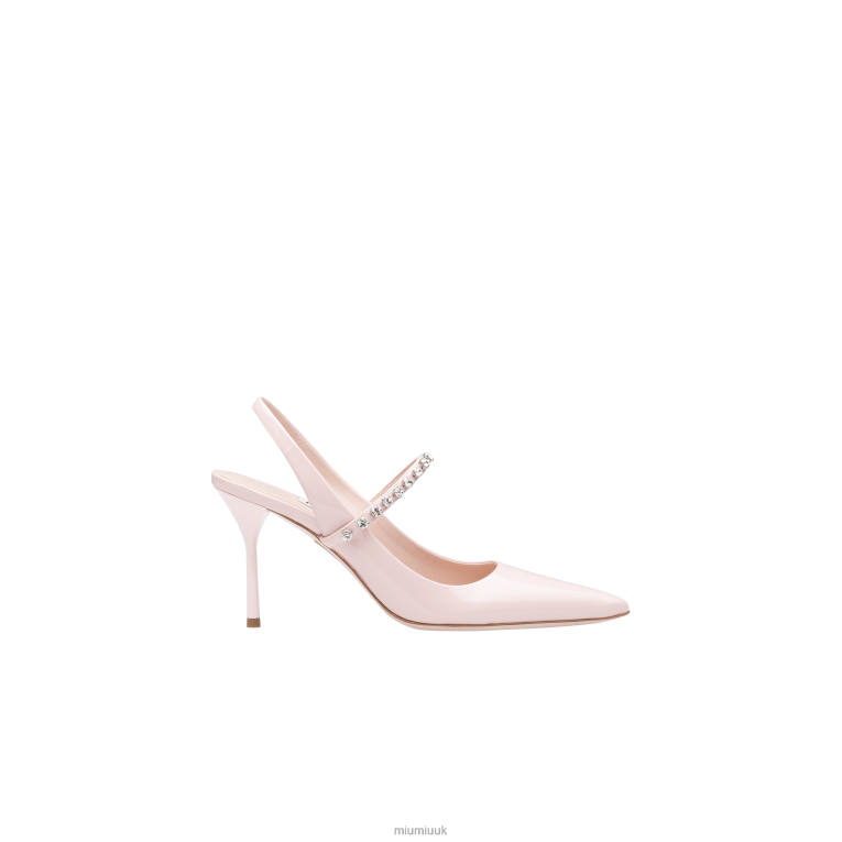 Shoes Patent Leather Slingback Pumps Miu Miu XH28Z204 Gem