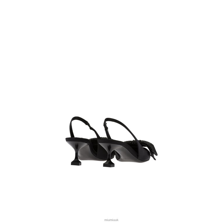 Shoes Satin Slingback Pumps Miu Miu XH28Z205 Black
