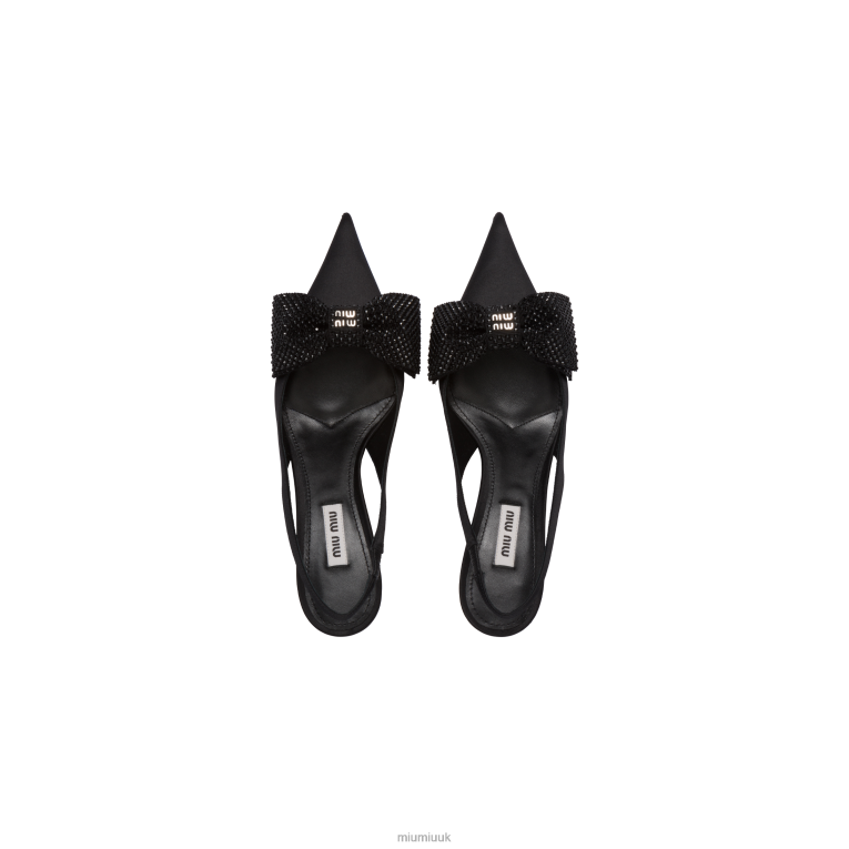 Shoes Satin Slingback Pumps Miu Miu XH28Z205 Black