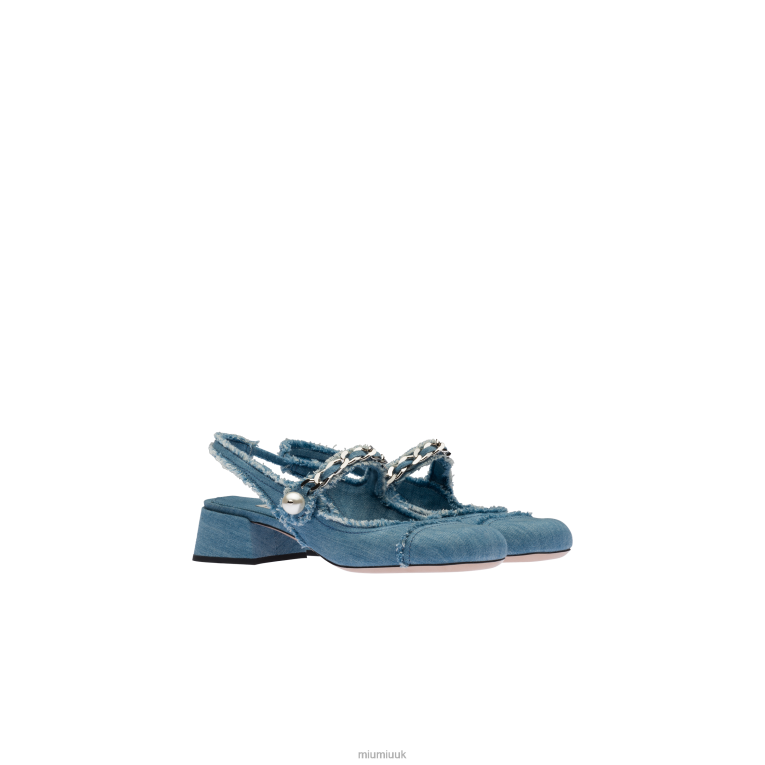 Shoes Slingback Pumps Miu Miu XH28Z207 Denim