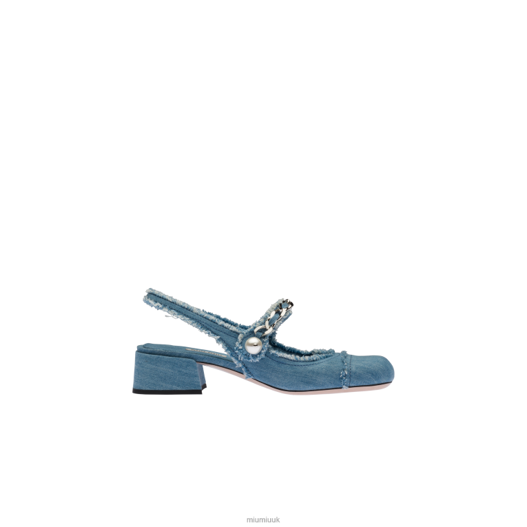 Shoes Slingback Pumps Miu Miu XH28Z207 Denim