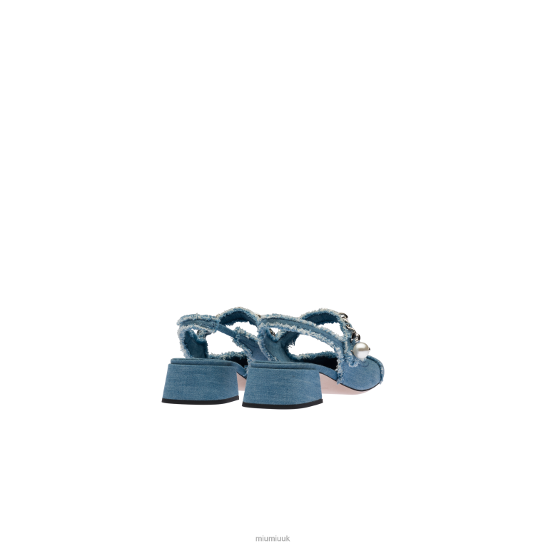 Shoes Slingback Pumps Miu Miu XH28Z207 Denim