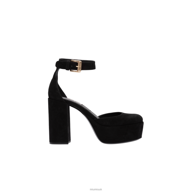 Shoes Suede Platform Pumps Miu Miu XH28Z186 Black