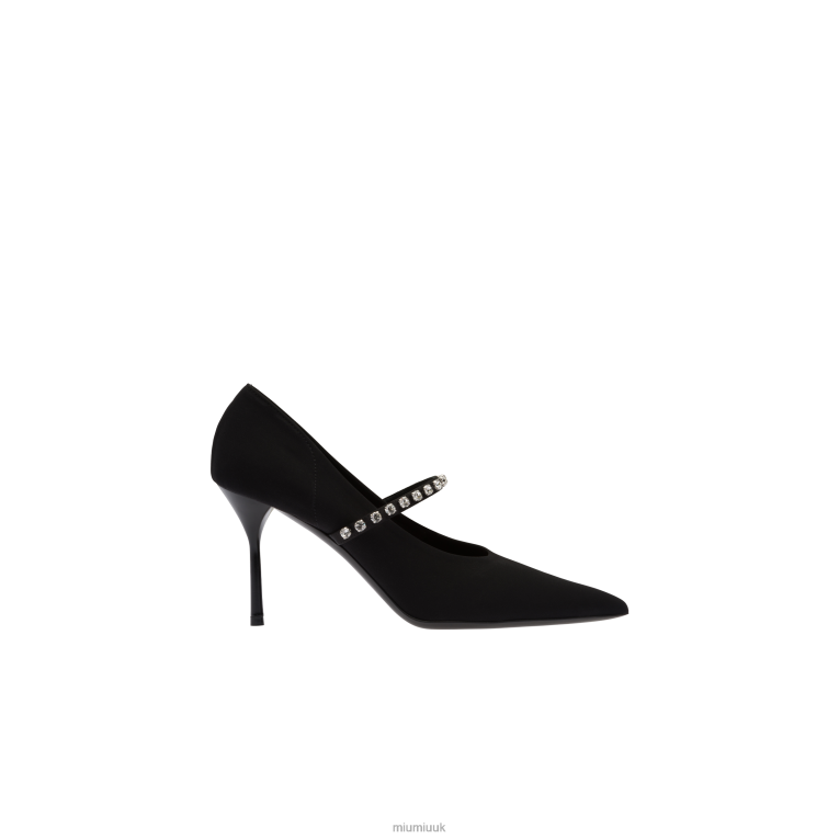 Shoes Technical Fabric Pumps With Crystals Miu Miu XH28Z202 Black
