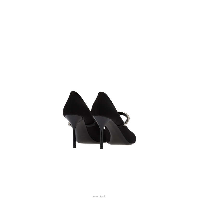 Shoes Technical Fabric Pumps With Crystals Miu Miu XH28Z202 Black