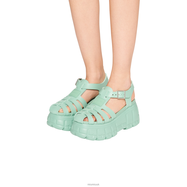 Shoes Eva Platform Sandals Miu Miu XH28Z253 Sage Green