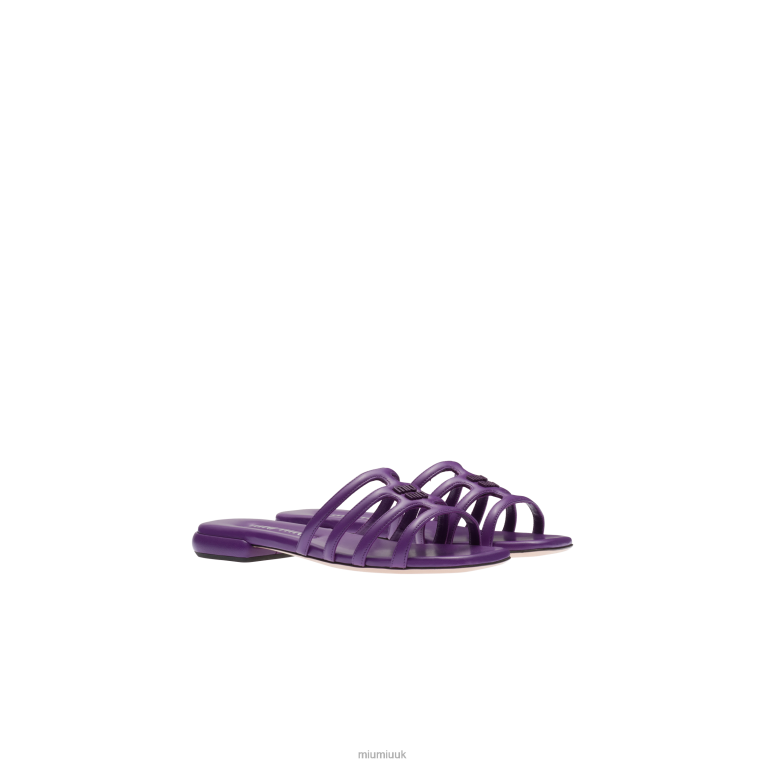 Shoes Leather Sandals Miu Miu XH28Z219 Petunia Purple