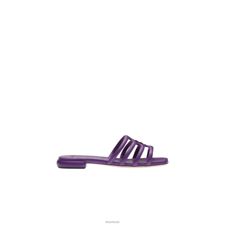 Shoes Leather Sandals Miu Miu XH28Z219 Petunia Purple