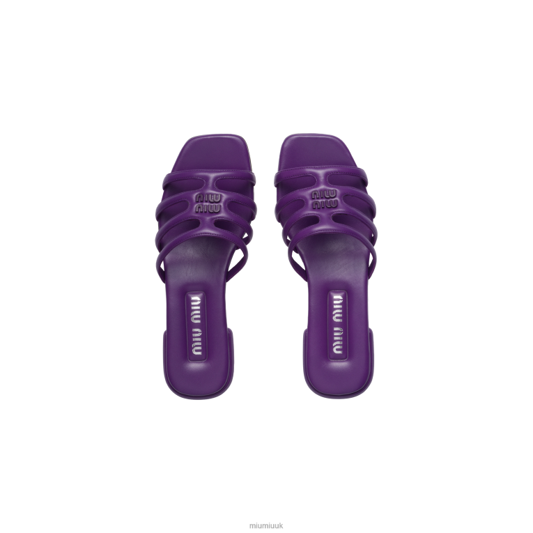 Shoes Leather Sandals Miu Miu XH28Z219 Petunia Purple