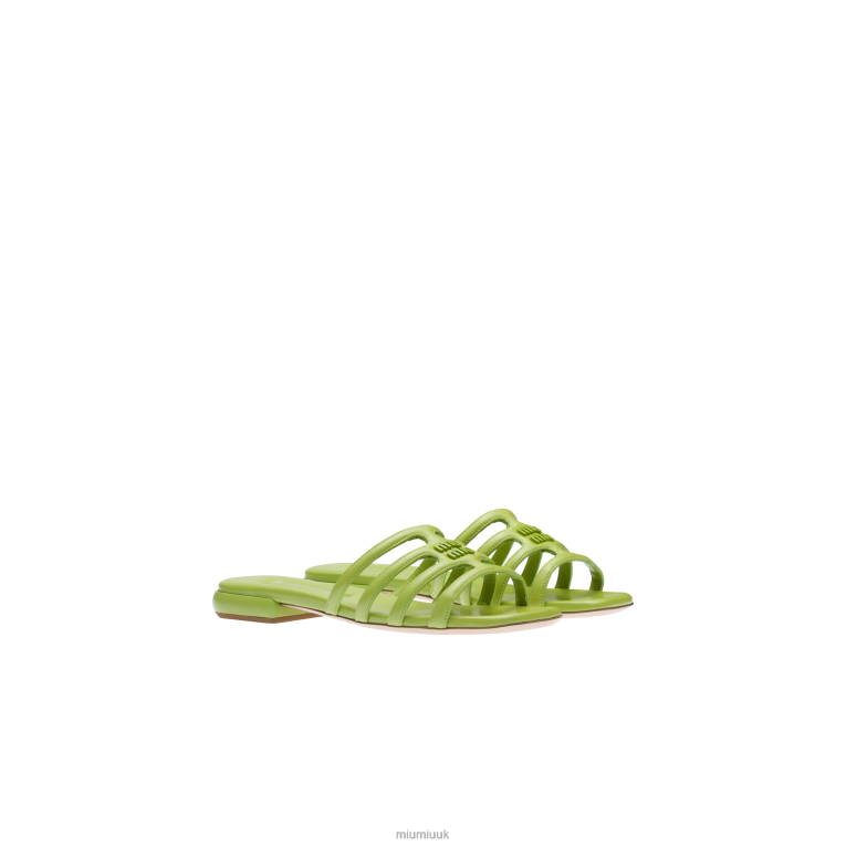 Shoes Leather Sandals Miu Miu XH28Z220 Fern Green