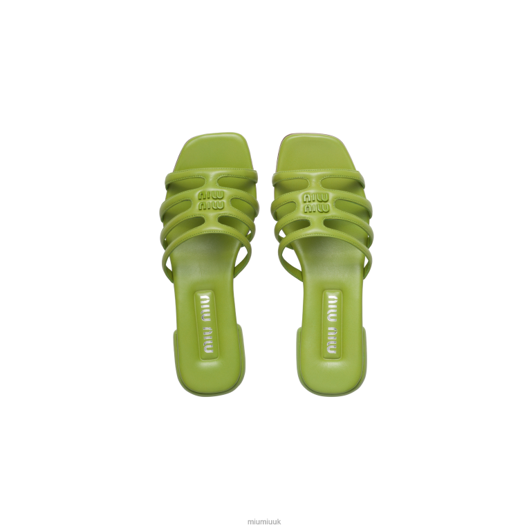 Shoes Leather Sandals Miu Miu XH28Z220 Fern Green