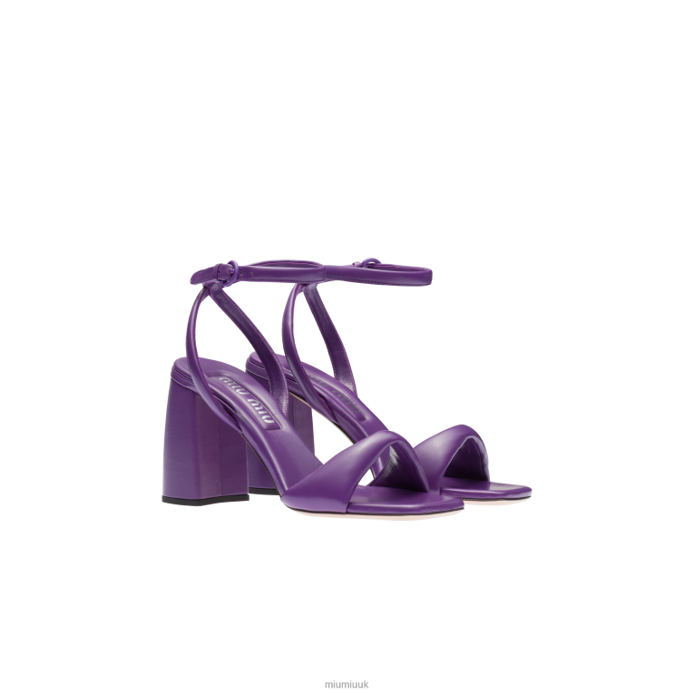 Shoes Leather Sandals Miu Miu XH28Z222 Petunia Purple