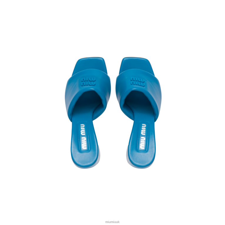 Shoes Leather Sandals Miu Miu XH28Z226 Sapphire Blue
