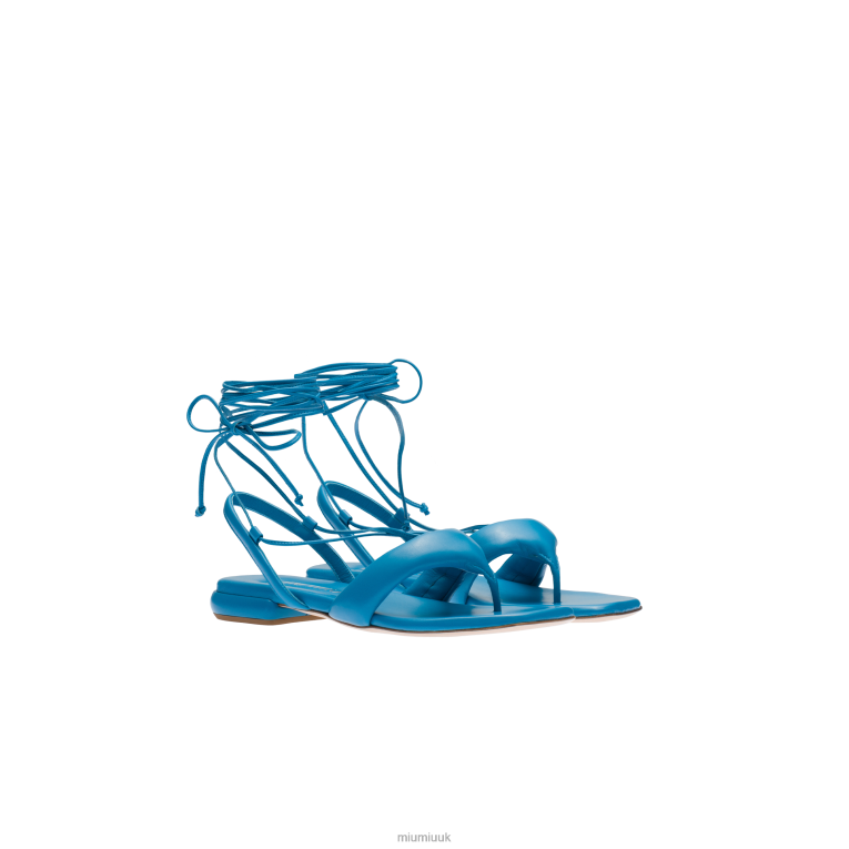 Shoes Leather Thong Sandals Miu Miu XH28Z228 Sapphire Blue