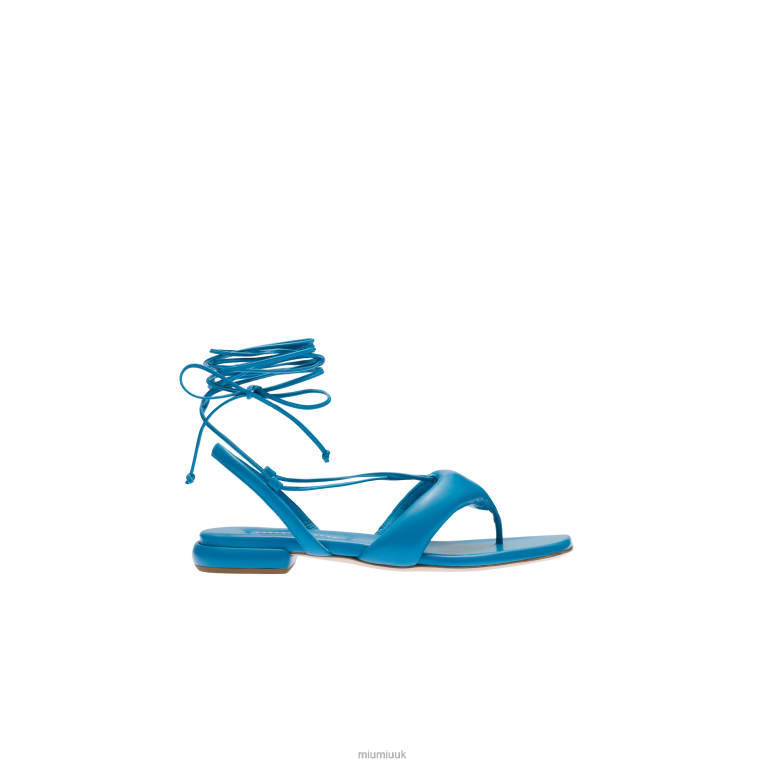 Shoes Leather Thong Sandals Miu Miu XH28Z228 Sapphire Blue