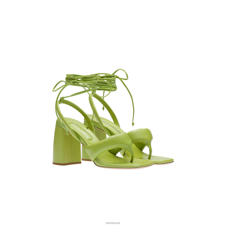 Shoes Leather Thong Sandals Miu Miu XH28Z230 Fern Green