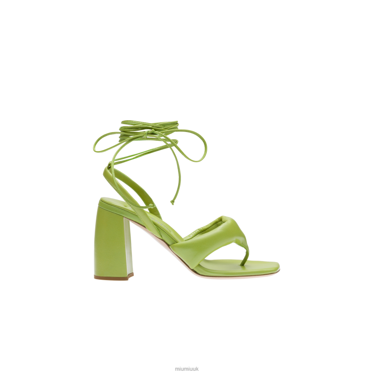 Shoes Leather Thong Sandals Miu Miu XH28Z230 Fern Green