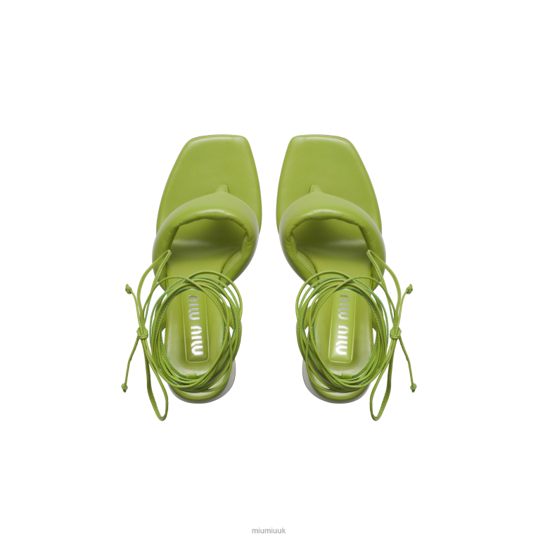 Shoes Leather Thong Sandals Miu Miu XH28Z230 Fern Green
