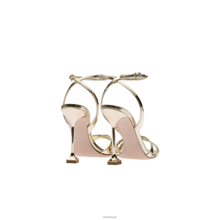 Shoes Metallic Leather Sandals Miu Miu XH28Z258 Pyrite
