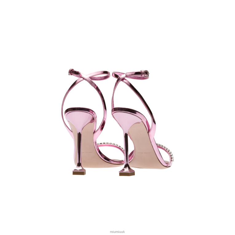 Shoes Metallic Leather Sandals Miu Miu XH28Z259 Pink