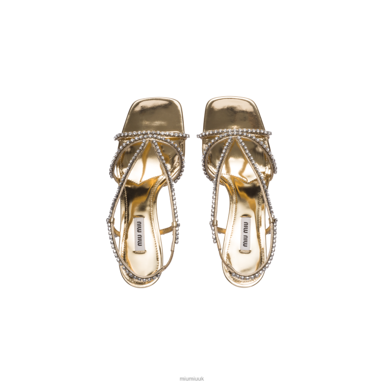 Shoes Metallic Leather Sandals Miu Miu XH28Z266 Platinum