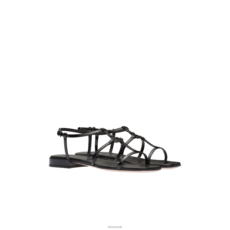 Shoes Patent Leather Sandals Miu Miu XH28Z209 Black