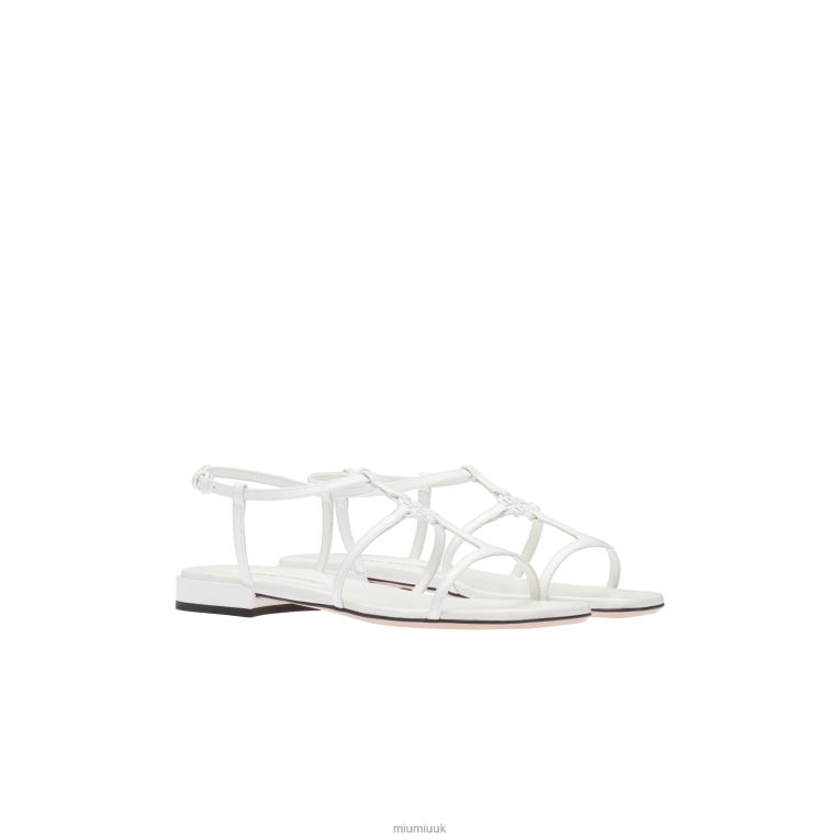 Shoes Patent Leather Sandals Miu Miu XH28Z210 White