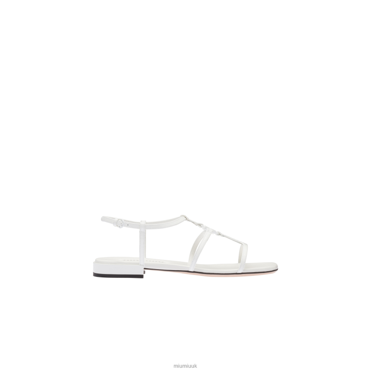 Shoes Patent Leather Sandals Miu Miu XH28Z210 White