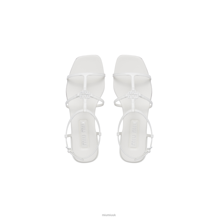 Shoes Patent Leather Sandals Miu Miu XH28Z210 White
