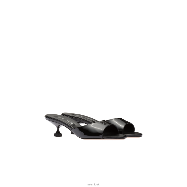 Shoes Patent Leather Sandals Miu Miu XH28Z214 Black