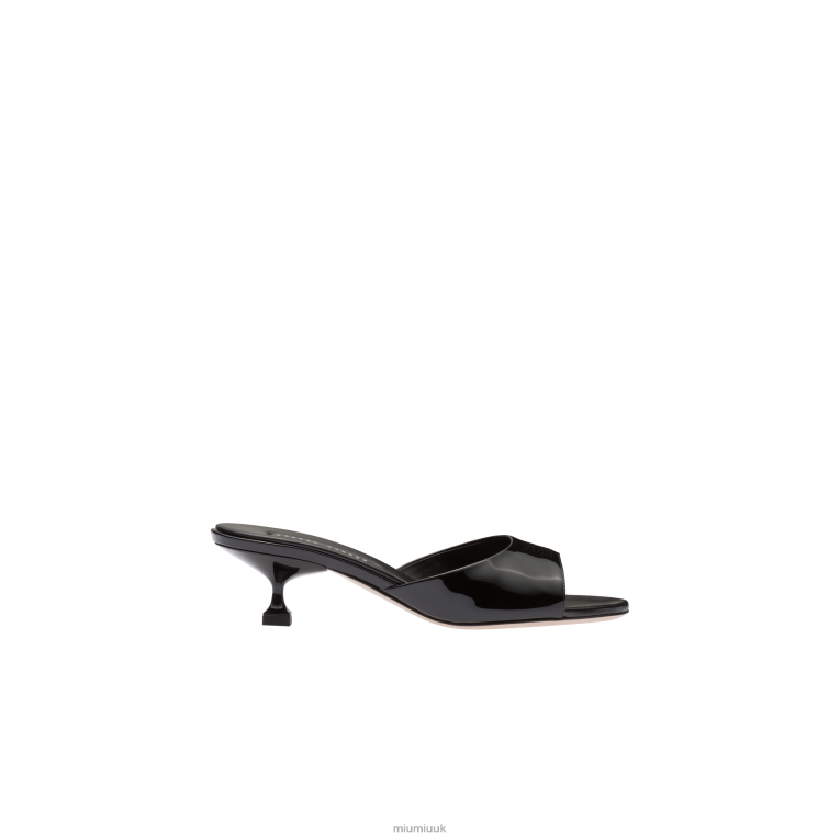 Shoes Patent Leather Sandals Miu Miu XH28Z214 Black