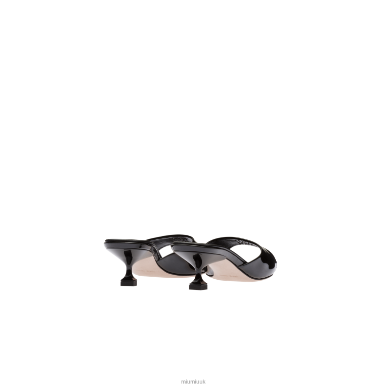 Shoes Patent Leather Sandals Miu Miu XH28Z214 Black