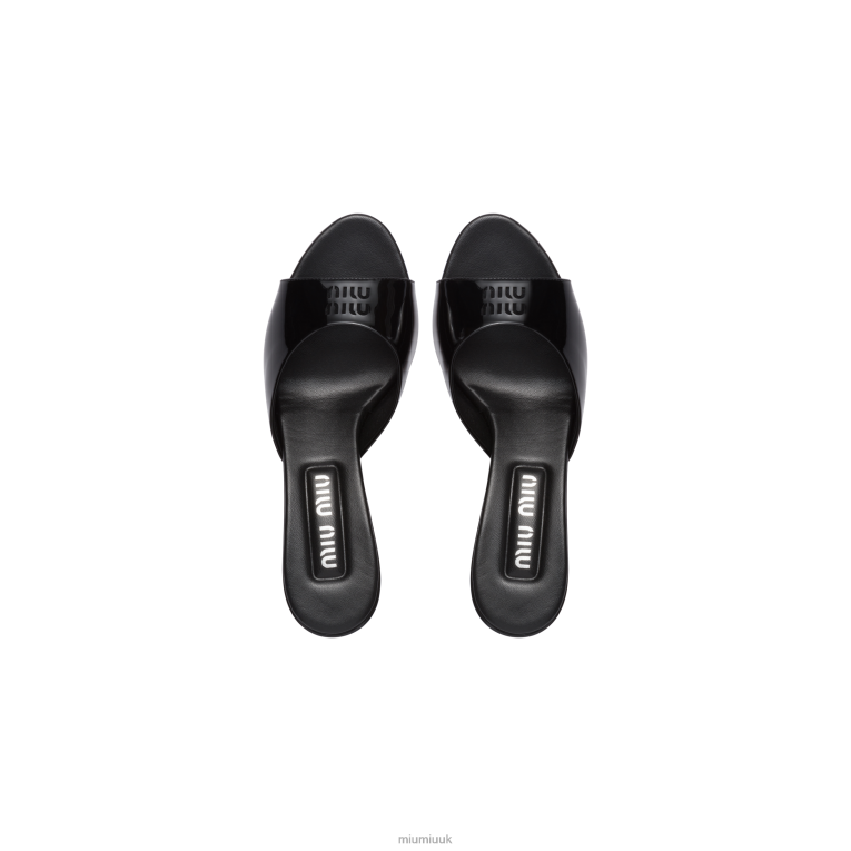 Shoes Patent Leather Sandals Miu Miu XH28Z214 Black