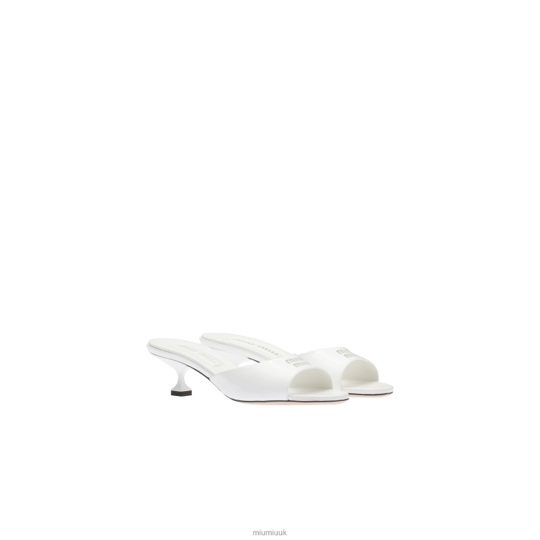 Shoes Patent Leather Sandals Miu Miu XH28Z215 White