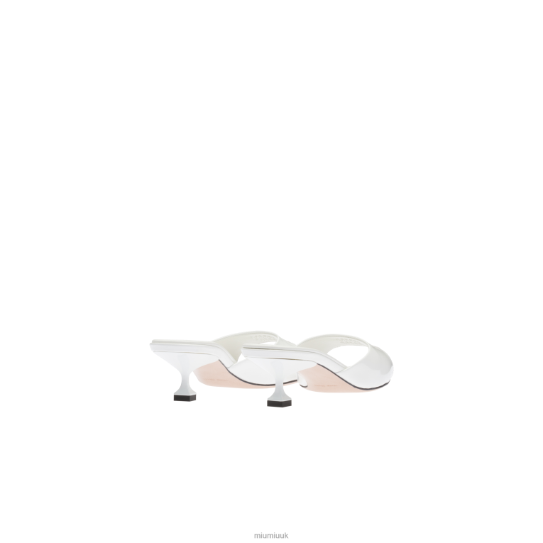 Shoes Patent Leather Sandals Miu Miu XH28Z215 White