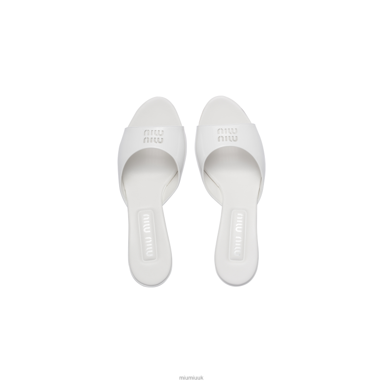 Shoes Patent Leather Sandals Miu Miu XH28Z215 White