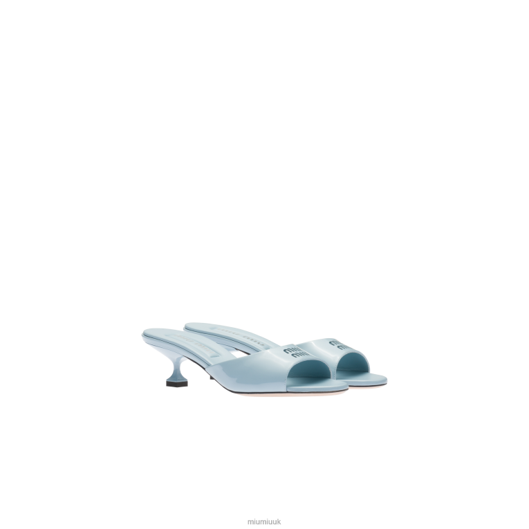 Shoes Patent Leather Sandals Miu Miu XH28Z216 Light Blue