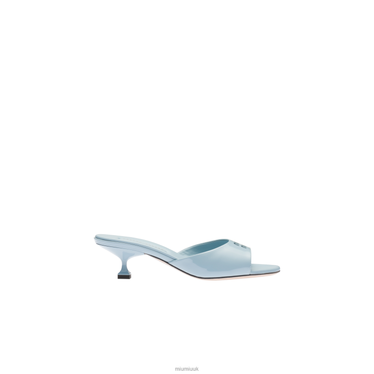 Shoes Patent Leather Sandals Miu Miu XH28Z216 Light Blue