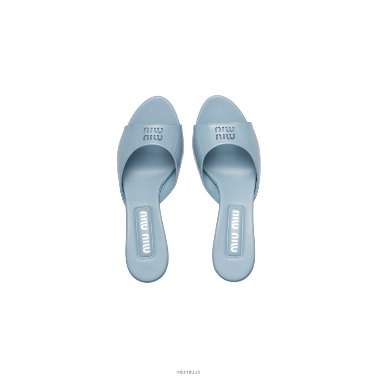 Shoes Patent Leather Sandals Miu Miu XH28Z216 Light Blue